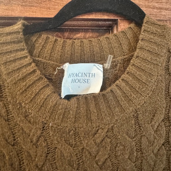 Hyacinth House Maxi Dress Womens Large Brown Cable Knit Sweater Dress Fringe - Picture 5 of 6